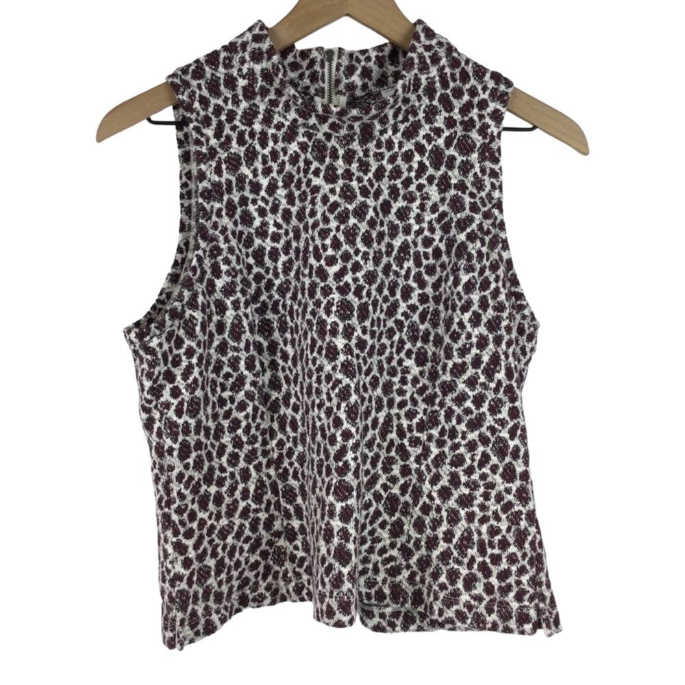 Anthropologie Akemi + Kin Leopard Print Metallic Top, medium petite, NWT - Picture 3 of 3